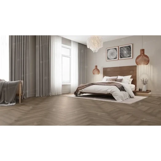 SPC ламинат AlpineFloor Light Parquet Дуб насыщенный фото в интерьере
