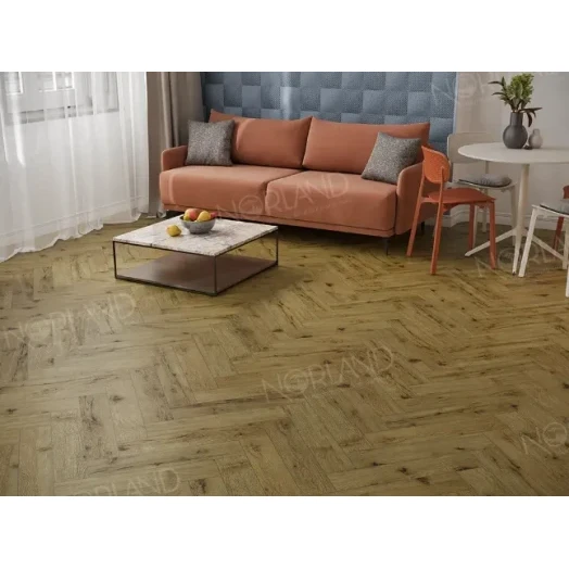Ламинат Norland Herringbone Elegant Дуб Скай фото в интерьере