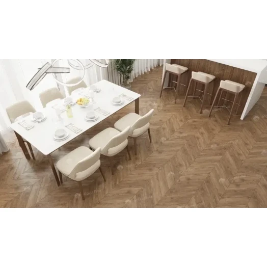 LVT плитка Alpine Floor Chevron Гевуина фото в интерьере