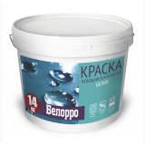 Краска моющаяся латексная Белорро глубокоматовая, белая, 14 кг ведро